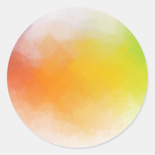 Colorful Abstract Art Yellow Orange Blue Green Red Classic Round Sticker