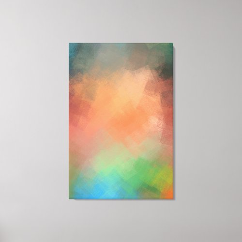 Colorful Abstract Art Yellow Red Blue Green Modern Canvas Print