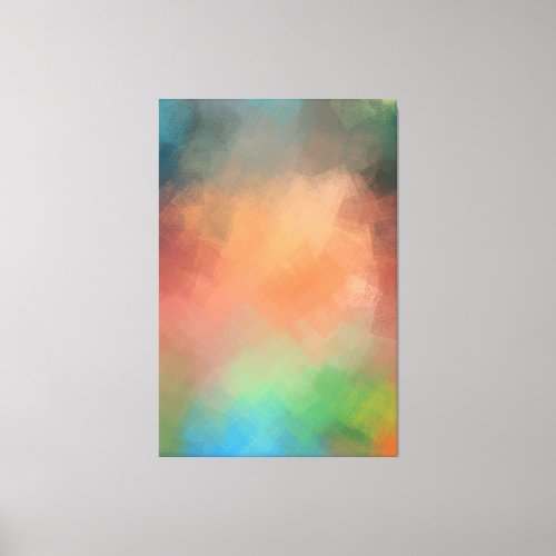 Colorful Abstract Art Yellow Red Blue Green Modern Canvas Print