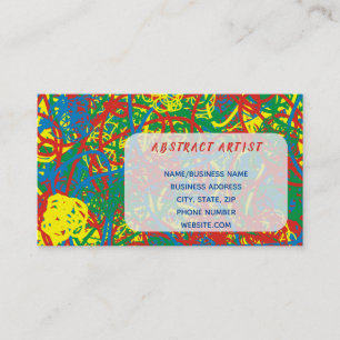 Colorful Abstract Artist Red Yellow Green Blue Art Business Card