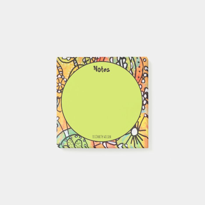 Colorful Abstract Artsy Doodles Post It Notes Zazzle Com