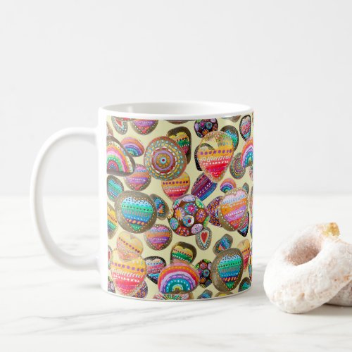 Colorful abstract artsy stone coffee mug