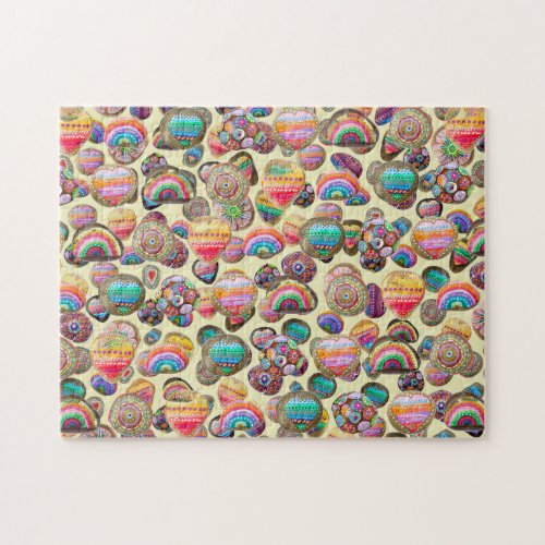 Colorful abstract artsy stone jigsaw puzzle