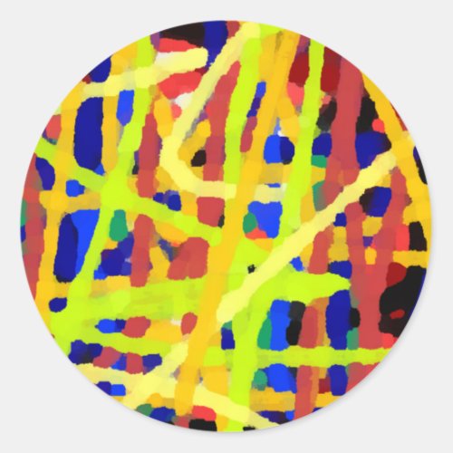 Colorful Abstract Artwork Classic Round Sticker