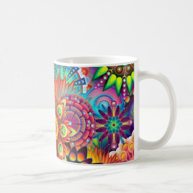 Colorful Abstract Artwork Mug Coffee Mug Cup (Right)