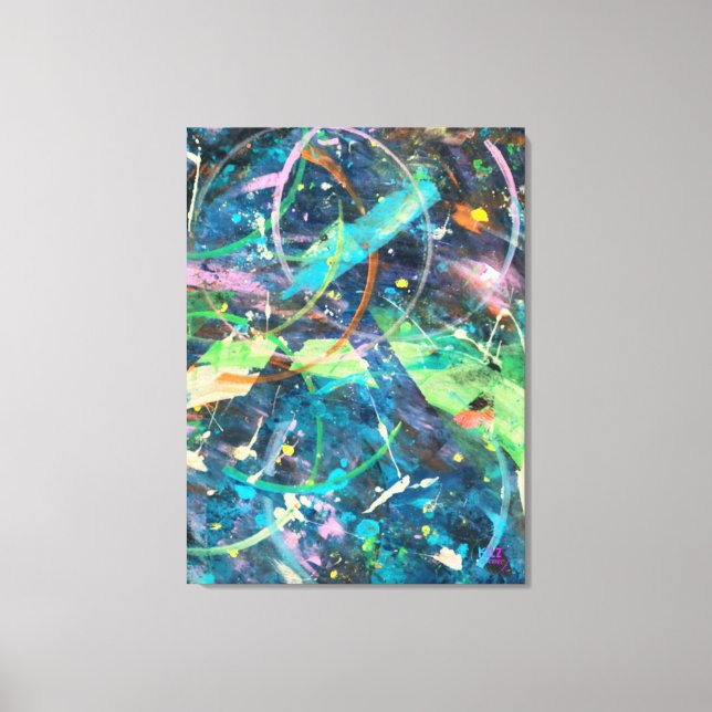 Colorful Abstract Artwork on Stretched Canvas (Front)