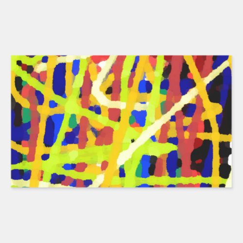 Colorful Abstract Artwork Rectangular Sticker