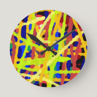 Colorful Abstract Artwork Round Clock