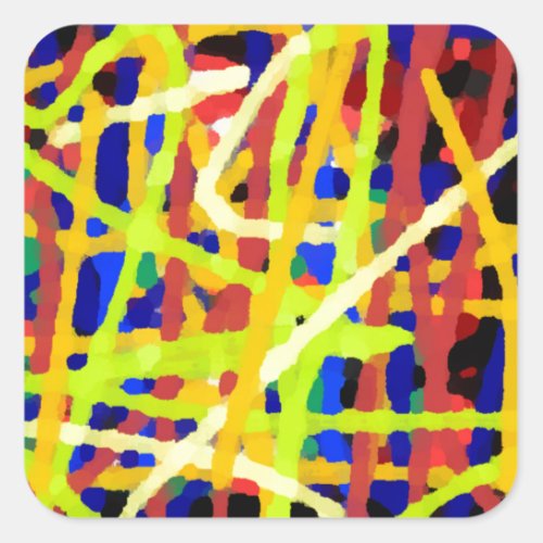 Colorful Abstract Artwork Square Sticker