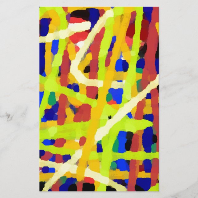 Colorful Abstract Artwork Stationery (Front)