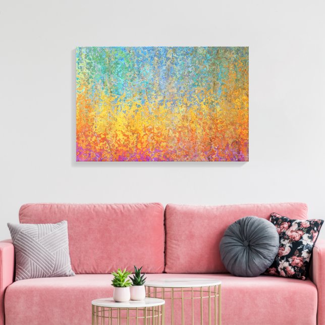 Colorful Abstract Aspen Trees Canvas  (Insitu(LivingRoom))