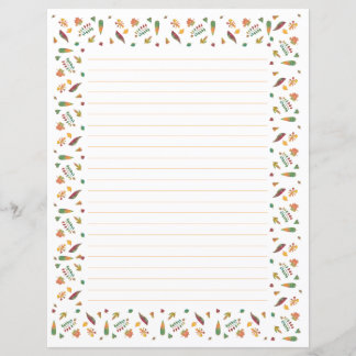 Colorful Abstract Autumn Leaves Lined Stationery