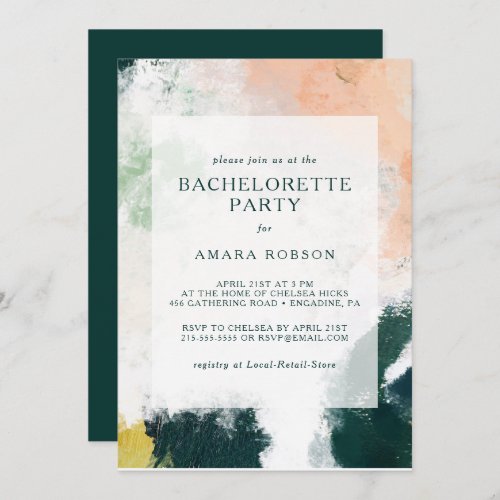 Colorful Abstract Bachelorette Party Invitation