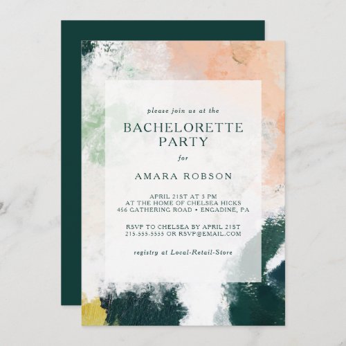 Colorful Abstract Bachelorette Party Invitation