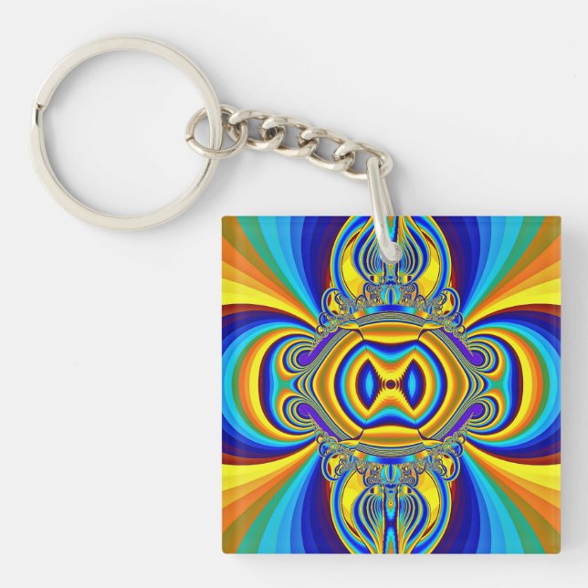 Colorful Abstract Background-14334 Keychain (Front)
