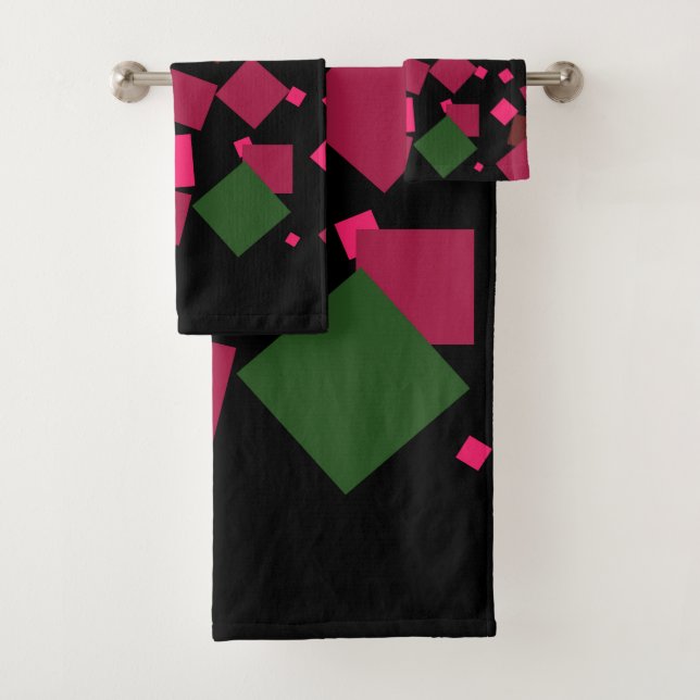 Colorful abstract background bath towel set (Insitu)