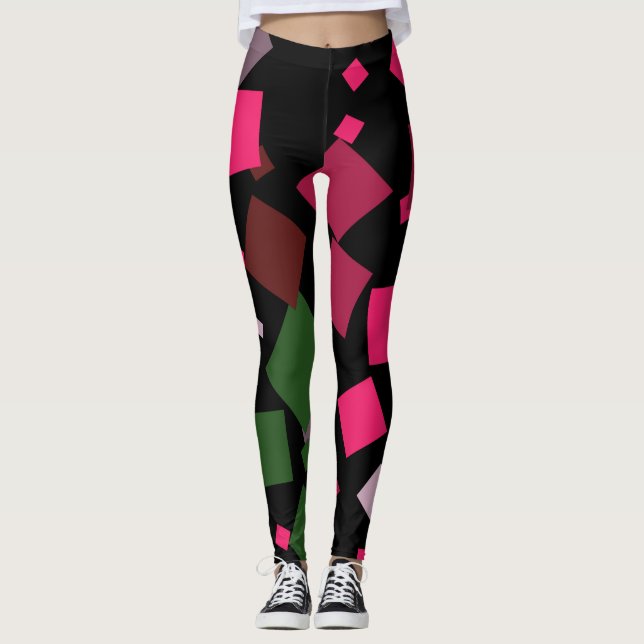 Colorful abstract background leggings (Front)