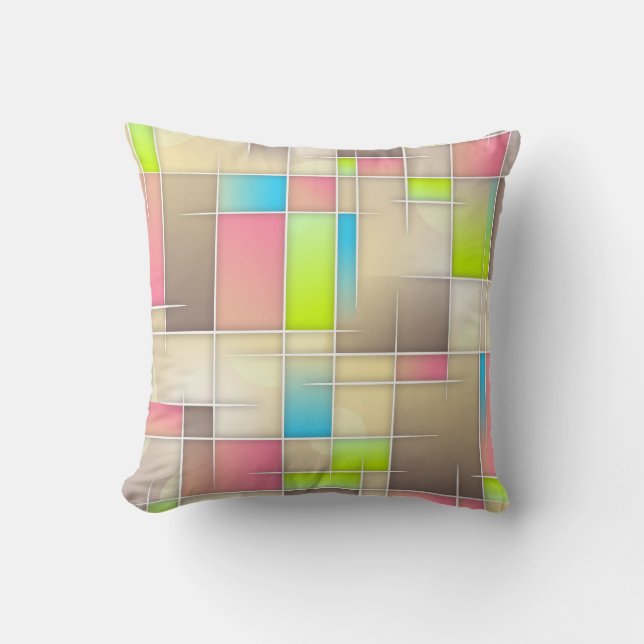 Colorful Abstract Background Modern Grid Throw Pillow (Front)