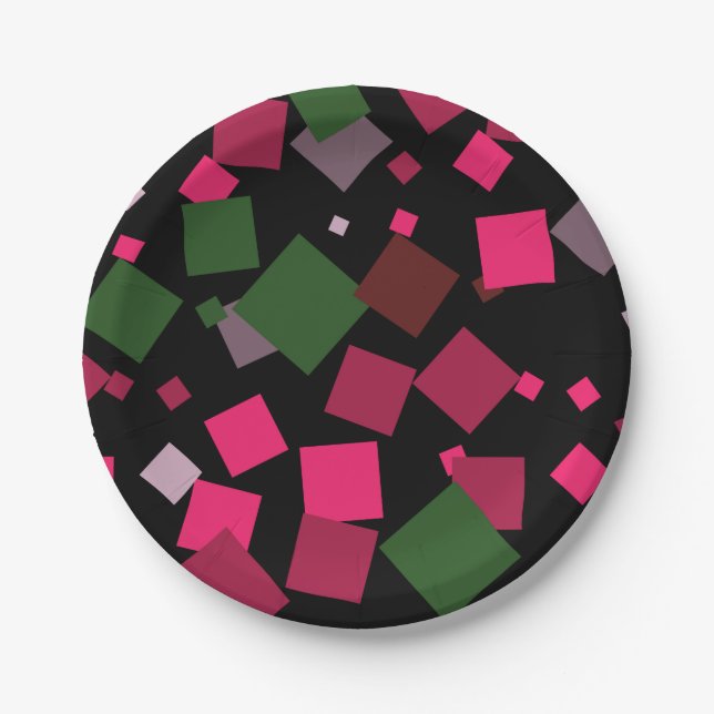 Colorful abstract background paper plates (Front)
