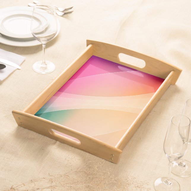 Colorful abstract background serving tray (Front)