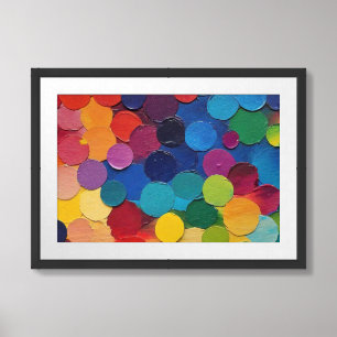 Colorful abstract background. Spots on the canvas. Framed Art