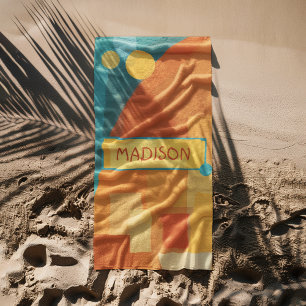 colorful abstract background with geometric beach towel