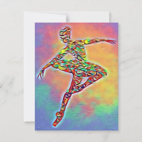 Colorful Abstract Ballerina Bright Neons Invitation