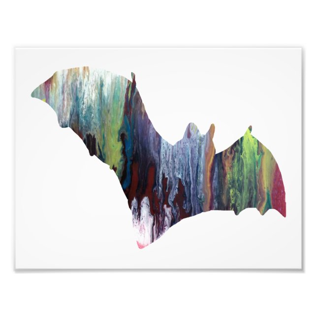 Colorful abstract Bat silhouette Photo Print (Front)