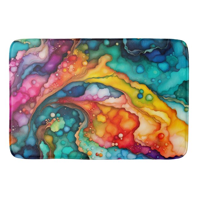 Colorful Abstract Bath Mat (Front)