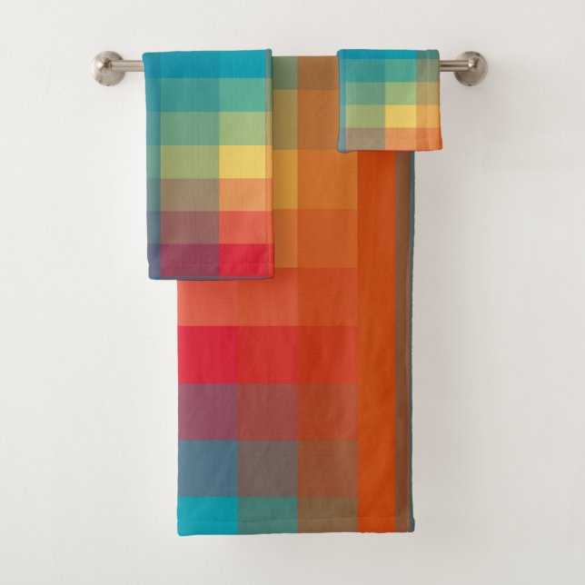 Colorful Abstract Bath Towel Set (Insitu)