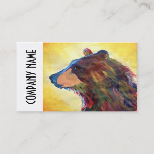 Colorful Abstract Bear Art Business Card