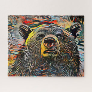 Colorful Abstract Bear   Challenging Hard Jigsaw Puzzle