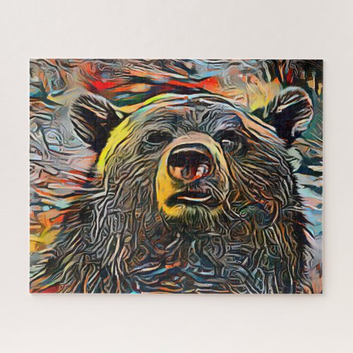 Colorful Abstract Bear  Challenging Hard Jigsaw Puzzle