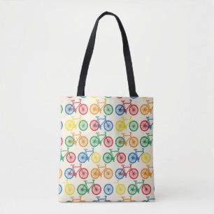 Colorful Abstract Bicycle Pattern Design Tote Bag