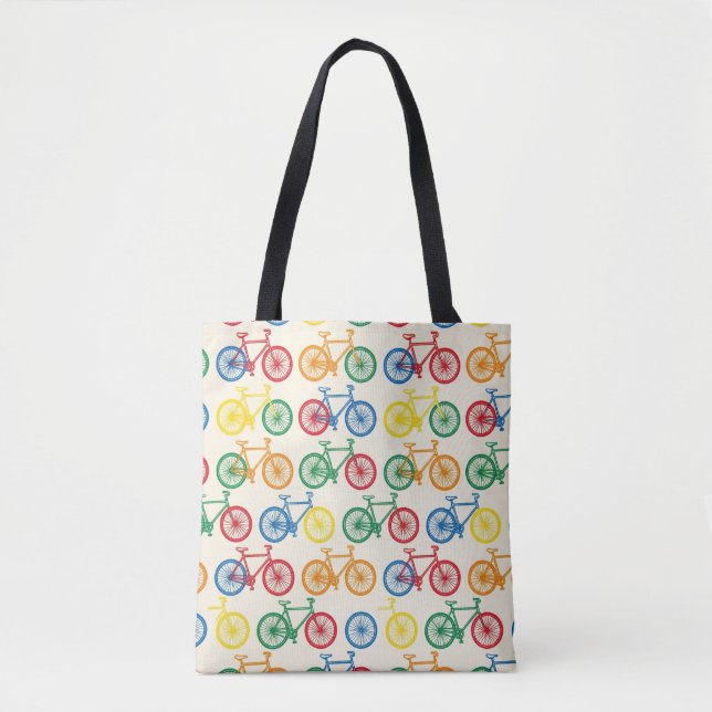 Colorful Abstract Bicycle Pattern Design Tote Bag (Front)