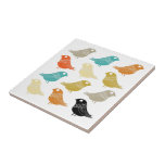 Colorful Abstract Birds Mid-century Modern Ceramic Tile<br><div class="desc">This fabulous mid century modern tile features rows of bright birds,  in the colors of turquoise,  orange,  cream,  green,  tan,  and black. This will make a fabulous addition to your kitchen decor!</div>