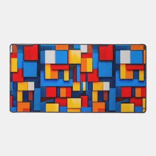Colorful abstract blocks desk mat