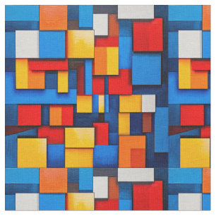 Colorful abstract blocks fabric