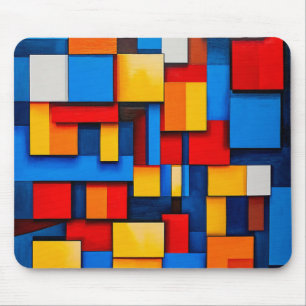 Colorful abstract blocks mouse pad