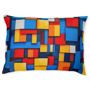 Colorful abstract blocks pet bed
