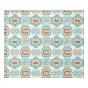 Colorful abstract blue/brown/tan medallion duvet cover