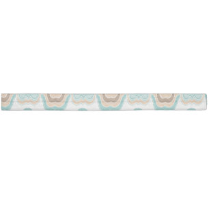 Colorful abstract blue/brown/tan medallion elastic hair tie