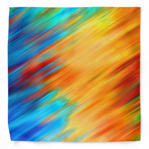 Colorful Abstract Blue Orange Flare Bandana