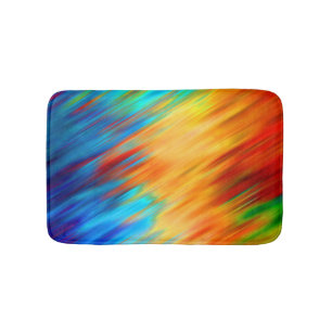 Colorful Abstract Blue Orange Flare Bath Mat