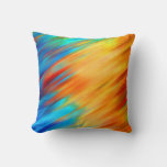 Colorful Abstract Blue Orange Flare Throw Pillow at Zazzle