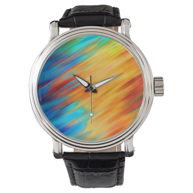 Colorful Abstract Blue Orange Flare Watch (Front)