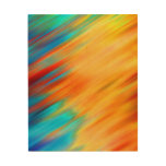 Colorful Abstract Blue Orange Flare Wood Wall Art