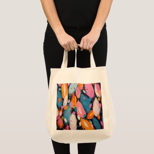 Colorful Abstract Bohemian Feathers Tote Bag
