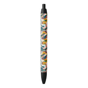 Colorful abstract boho swirly shapes pattern pen
