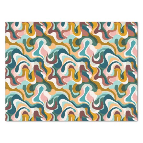 Colorful abstract boho swirly shapes pattern tissue paper